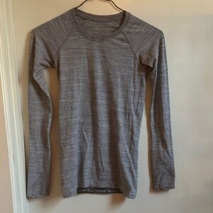 Lululemon Black and White Striped Long Sleeve